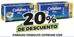 PAÑALES P/ADULTO COTIDIAN C/20
