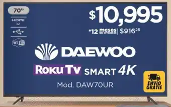 Chedraui DAEWOO Roku TV SMART 4K oferta