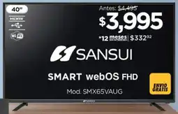Chedraui SANSUI SMART webOS FHD 40" oferta