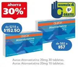 Farmacia San Pablo Aurax - atorvastatina 20mg 10 tabletas oferta