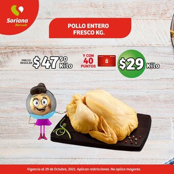Soriana Mercado Pollo Entero Fresco oferta