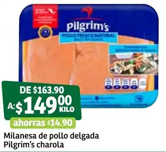 Soriana Súper Milanesa de Pollo Delgada Pilgrim's Charola oferta