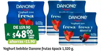 Yoghurt Bebible Danone Frutas 6pack 1,320g