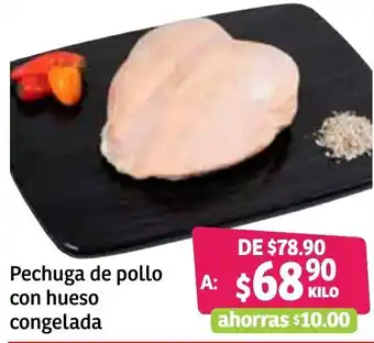 Soriana Híper Pechuga de pollo con hueso congelada oferta