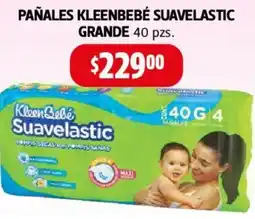 Farmacias Guadalajara PAÑALES KLEENBEBÉ SUAVELASTIC GRANDE 40 pzs. oferta