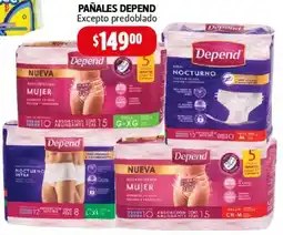 Farmacias Guadalajara PAÑALES DEPEND Excepto predoblado oferta