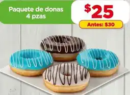 Bodega Aurrerá Paquete de donas 4 pzas oferta