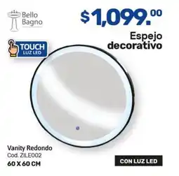 Bello Bagno Espejo decorativo Vanity Redondo