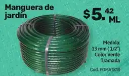Manguera de jardín 13 mm (1/2") Color Verde Tramada