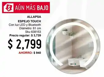 Sodimac Homecenter El8060f espejo touch con luz led y bluetooth oferta