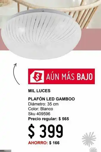 Sodimac Homecenter Plafón led pvc gamboo 18w fría oferta