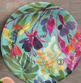 Plato ensalada melamina 21cm flor fucsia fantasy garden