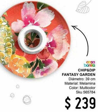 Sodimac Homecenter Chip&dip melamina 39cm flor fucsia fantasy garden oferta