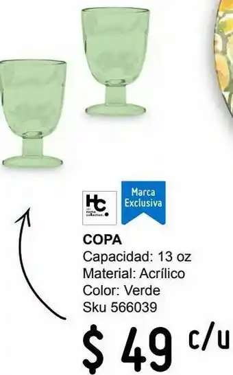 Copa acrílico 14cm verde