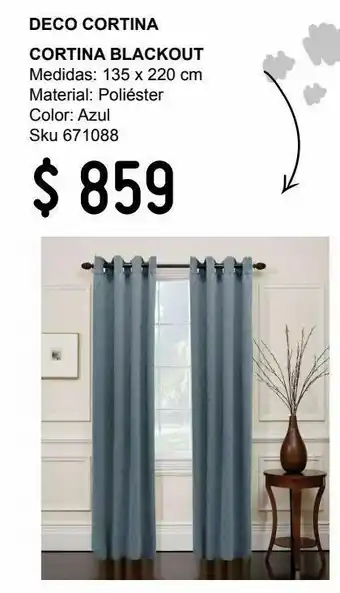 Sodimac Homecenter Cortina blackout azul lino 135x220 cm oferta