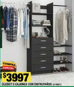 The Home Depot CLOSET 5 CAJONES CON ENTREPAÑOS oferta