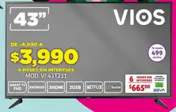 Soriana Híper VIOS SMART TV 43" oferta