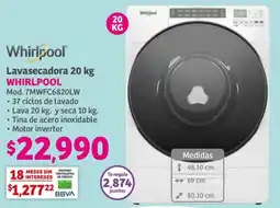 Whirlpool Lavasecadora 20kg