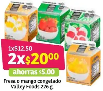 Soriana Híper Fresa o Mango Congelado Valley Foods 226g oferta