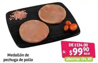 Soriana Mercado Medallón de pechuga de pollo oferta