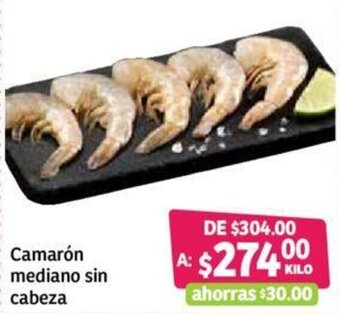 Soriana Mercado Camarón mediano sin cabeza oferta