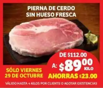 Soriana Mercado Pierna de Cerdo con Hueso Fresca oferta