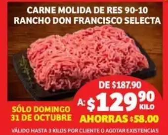 Carne Molida de res 90-10 Rancho Don Francisco Selecta