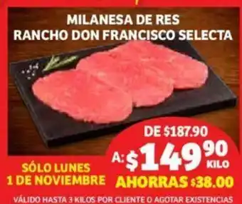 Soriana Mercado Milanesa de res Rancho Don Francisco Selecta oferta