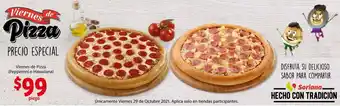 Viernes de Pizza Pepperoni o Hawaiiana