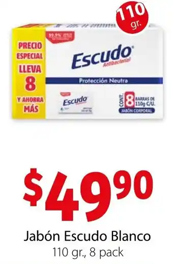 Jabón Escudo Blanco 110gr, 8 Pack