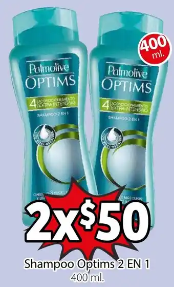 Soriana Express Shampoo Optims 2 EN 1 400ml oferta