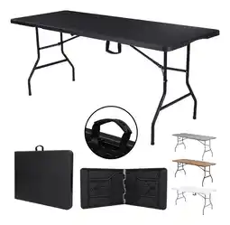 Mercado Libre Mesa Plegable Plástico Tipo Portafolio 1.80m Portátil Jardín Color Negro oferta