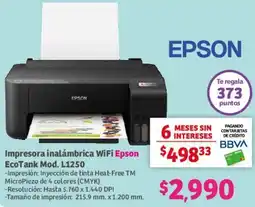 Impresora inalámbrica WiFi Epson EcoTank Mod. L1250