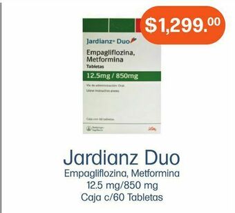 Jardianz duo 12.5/850mg tab caj c/60