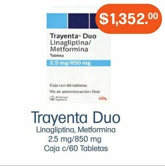 Trayenta duo 2.5/850mg tab caj c/60