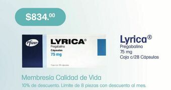 Farmacias Especializadas Lyrica 75mg cap caj c/28 oferta