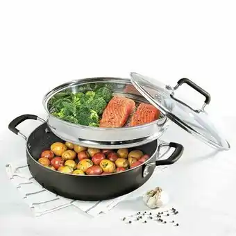 Costco Granistone Diamond, Sartén de Aluminio Antiadherente con Tapa y Vaporera de 5.2L oferta