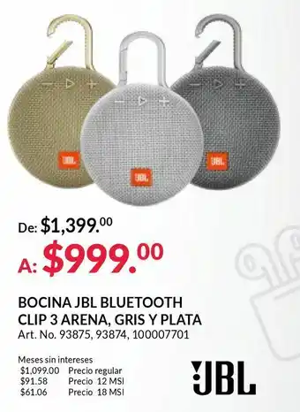 Bocina bluetooth jbl clip 3