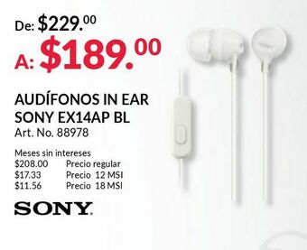 Audífonos in ear sony