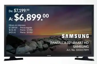Samsung Pantalla 32" smart hd samsung oferta