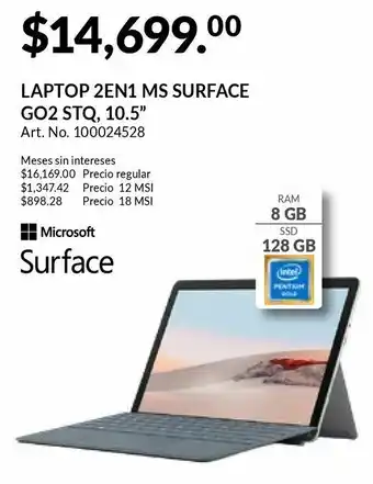 Samsung Laptop 2en1 ms surface 10.5" oferta