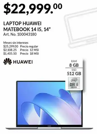 Laptop huawei matebook 14 i5 14"