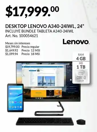Desktop lenovo 24"