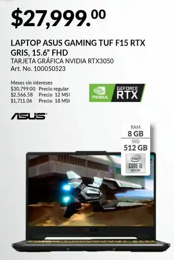 Laptop asus gaming 15.6"