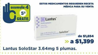 Farmacia San Pablo Lantus solostar 3.64mg 5 plumas oferta