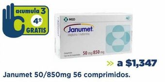 Janumet 50/850mg 56 comprimidos
