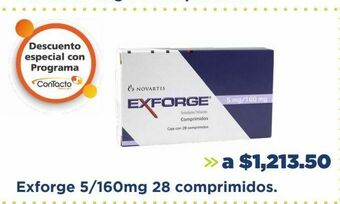 Exforge 5/160mg 28 comprimidos.
