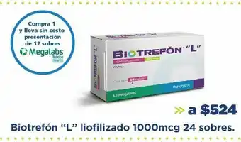 Farmacia San Pablo Biotrefón “l” liofilizado 1000mcg 24 sobres. oferta