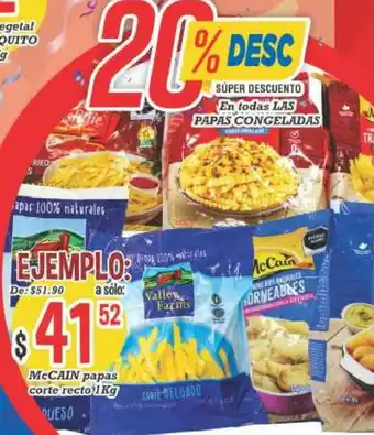 McCain Papas Corte Recto 1kg