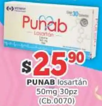 Punab Losartán 50mg 30pz